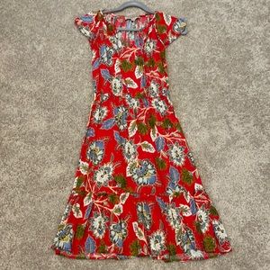 LOFT midi floral print dress